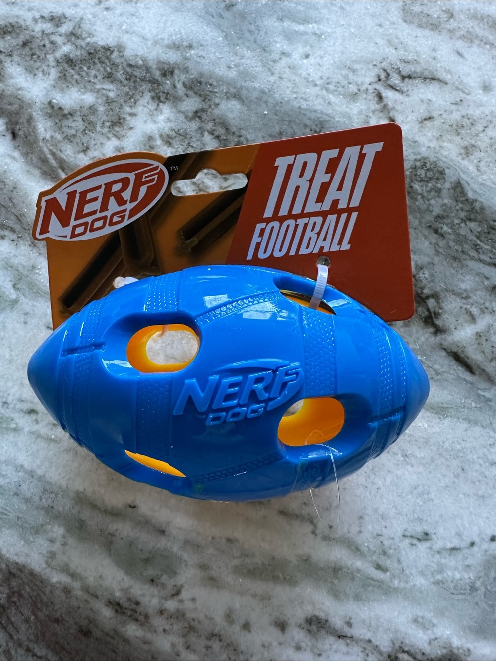 Nerf Blue and Yellow Football treat Dog Toy